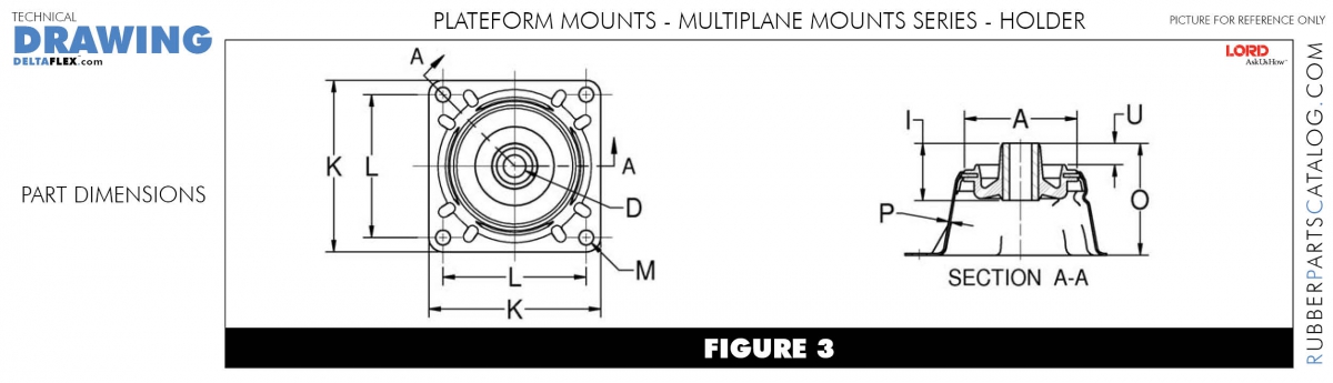LORD Rubber Platform Mount - Multiplane Mount Series HOLDER