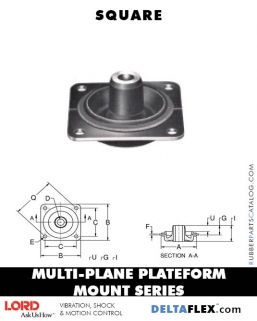 LORD Rubber Multiplane Plateform Mount Series | Square
