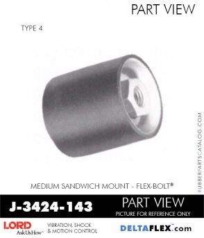 Rubber-Parts-Catalog-Delta-Flex-LORD-Flex-Bolt-Medium-Sandwich-Mounts-Femal-Female-J-3424-143