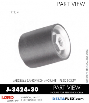 Rubber-Parts-Catalog-Delta-Flex-LORD-Flex-Bolt-Medium-Sandwich-Mounts-Femal-Female-J-3424-30
