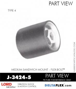 Rubber-Parts-Catalog-Delta-Flex-LORD-Flex-Bolt-Medium-Sandwich-Mounts-Femal-Female-J-3424-5